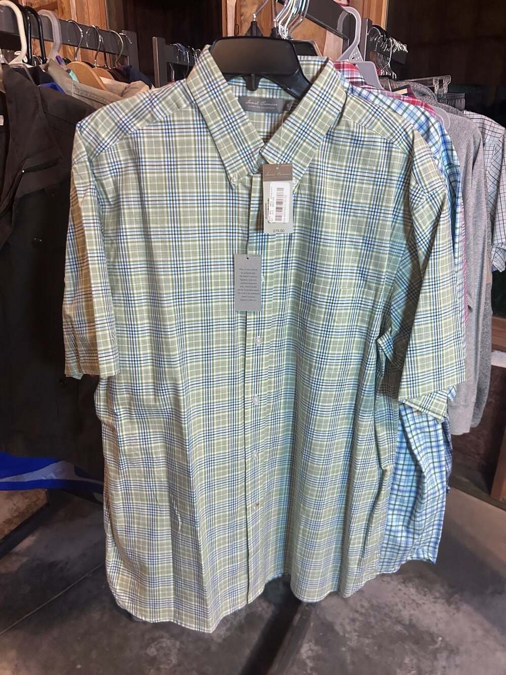 Daniel Cremieux Signature Collection Plaid Short Sleeve Button Down Shirt Size X